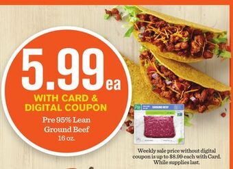 Mariano's Pre 95% lean ground beef offer