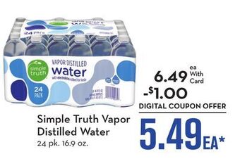 Mariano's Simple truth vapor distilled water offer