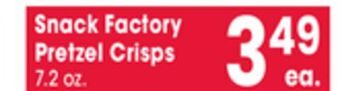 Jewel-Osco Snack factory pretzel crisps offer