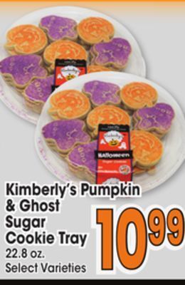 Jewel-Osco Kimberly's pumpkin & ghost sugar cookie tray offer