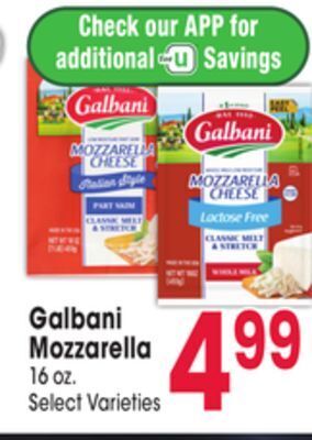 Jewel-Osco Galbani mozzarella offer