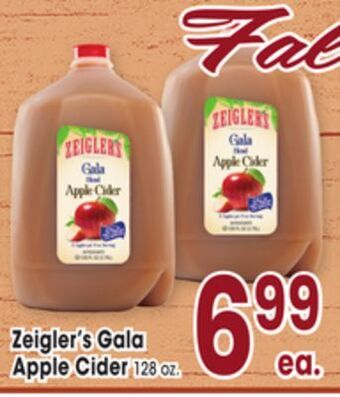 Jewel-Osco Zeigler's gala apple cider offer