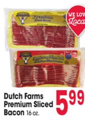 Jewel-Osco Dutch farms premium sliced bacon offer