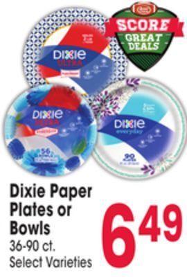 Jewel-Osco Dixie paper plates or bowls offer
