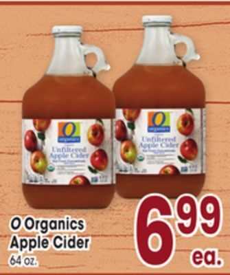 Jewel-Osco O organics apple cider offer