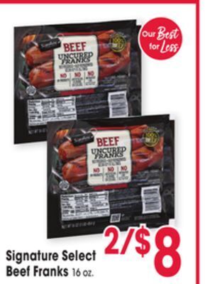 Jewel-Osco Signature select beef franks offer