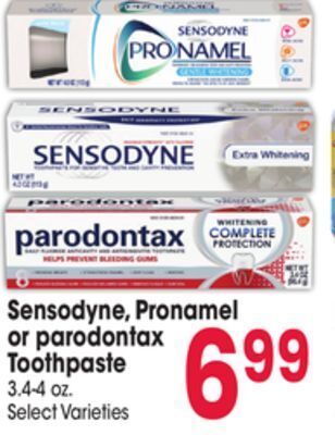 Jewel-Osco Sensodyne, pronamel or parodontax toothpaste offer