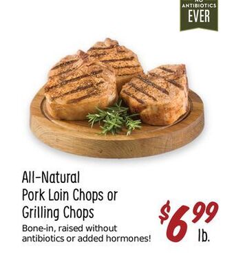 Sprouts Farmers Market All-natural pork loin chops or grilling chops offer
