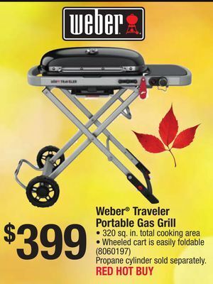 Ace Hardware Weber traveler portable gas grill offer