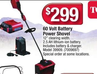 Ace Hardware Toro 60 volt battery power shovel offer