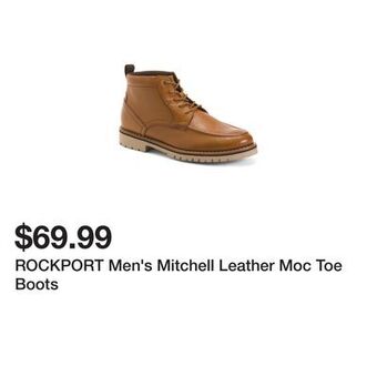 Marshalls Rockport men's mitchell leather moc toe boots offer