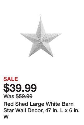 Tractor Supply Company Red shed large white barn star wall decor, 47 in. l x 6 in. w offer
