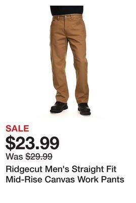 Tractor Supply Company Ridgecut men's straight fit mid-rise canvas work pants offer