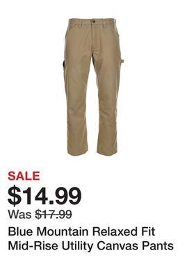 Tractor Supply Company Blue mountain relaxed fit mid-rise utility canvas pants offer