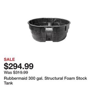 Tractor Supply Company Rubbermaid 300 gal. structural foam stock tank offer