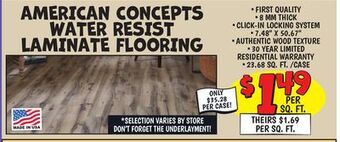 Ollie's American concepts water resist laminate flooring offer