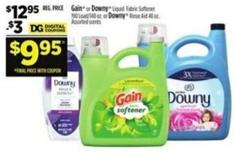 Dollar General Gain or Downy Liquid Fabric Softener offer