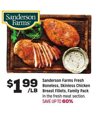 Grocery Outlet Sanderson farms fresh boneless, skinless chicken breast fillets offer