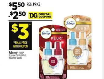 Dollar General Febreze plug scented oil refi ll offer