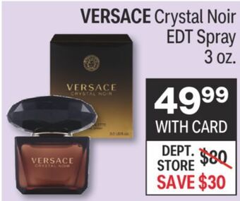CVS Versace crystal noir edt spray 3 oz offer