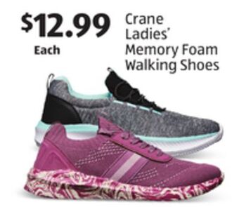 Aldi Crane ladies' memory foam walking shoes offer