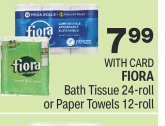 CVS Fiora bath tissue 24-roll or paper towels 12-roll offer