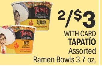 CVS Tapatío assorted ramen bowls 3.7 oz offer