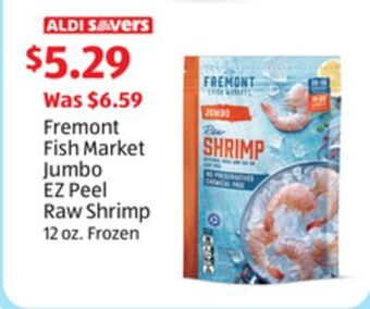 Aldi Fremont fish market jumbo ez peel raw shrimp offer