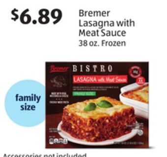 Aldi Bremer lasagna with meat sauce offer