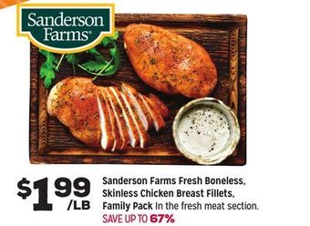 Grocery Outlet Sanderson farms fresh boneless, skinless chicken breast fillets, family pack offer