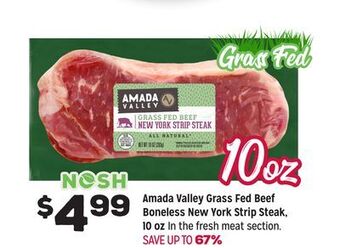 Grocery Outlet Amada valley grass fed beef boneless new york strip steak offer