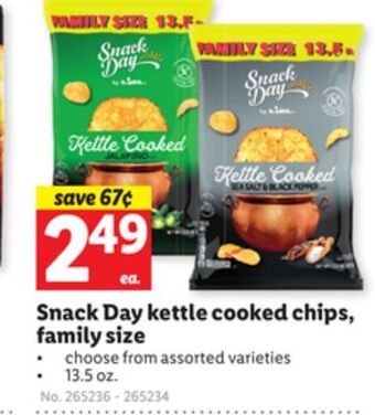Lidl Snack day kettle cooked chips, family size offer