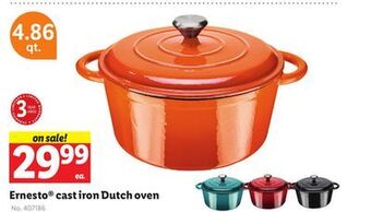 Lidl Ernesto cast iron dutch oven offer