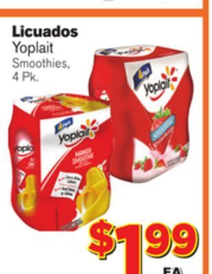 El Super Fresh Yoplait smoothies offer