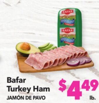 Vallarta Supermarkets Bafar turkey ham/jamón de pavo offer