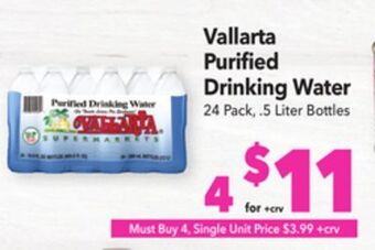 Vallarta Supermarkets Vallarta purified drinking water offer
