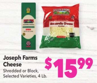Vallarta Supermarkets Joseph farms cheese offer