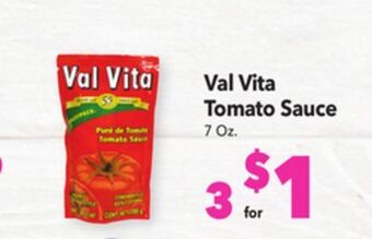 Vallarta Supermarkets Val vita tomato sauce offer