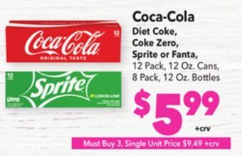Vallarta Supermarkets Coca-cola diet coke, coke zero, sprite or fanta offer