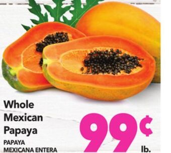Vallarta Supermarkets Whole mexican papaya/papaya mexicana entera offer