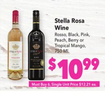 Vallarta Supermarkets Stella rosa wine offer