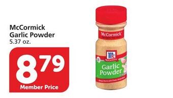 Vons Mccormick garlic powder offer