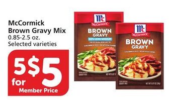 Vons Mccormick brown gravy mix offer