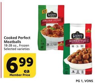 Vons Cooked perfect meatballs offer