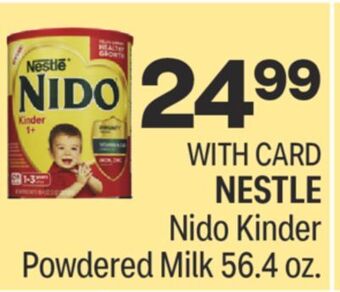 CVS Nestle nido kinder powdered milk 56.4 oz offer