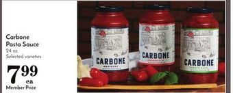 Pavilions Carbone pasta sauce offer