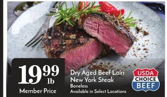 Pavilions Dry aged beef loin new york steak offer