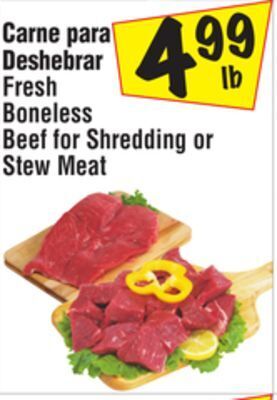 El Super Fresh boneless beef for shredding or stew meat offer