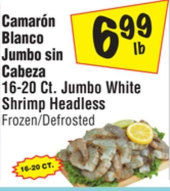 El Super 16 jumbo white shrimp headless offer