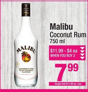 Super King Markets Malibu coconut rum offer